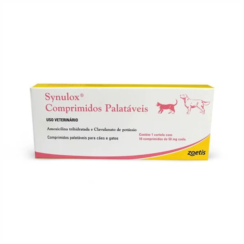 Antibiótico Zoetis Synulox de 10 Comprimidos - 50mg